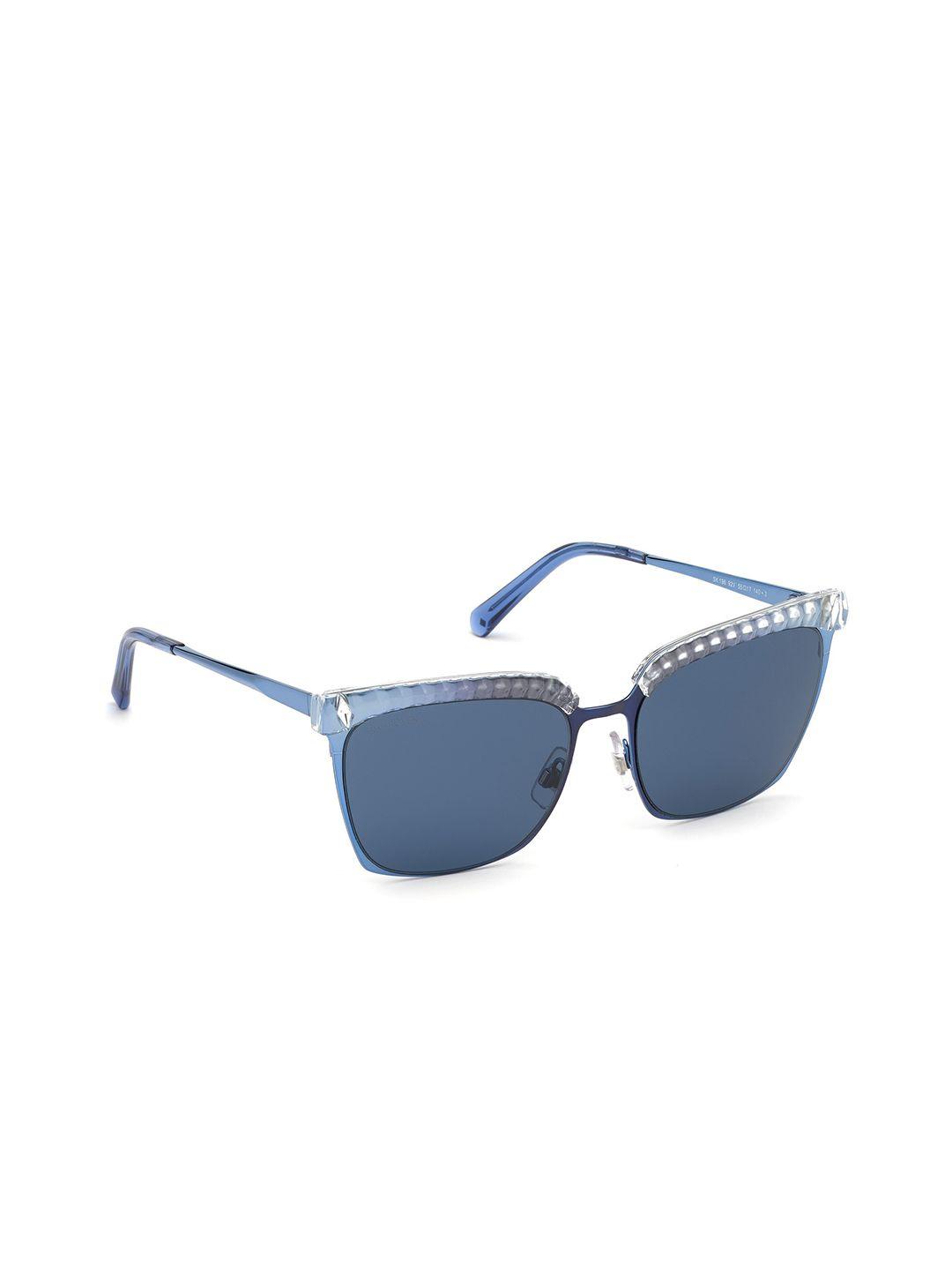 swarovski women square sunglasses with uv protected lens sk0196 55 92v