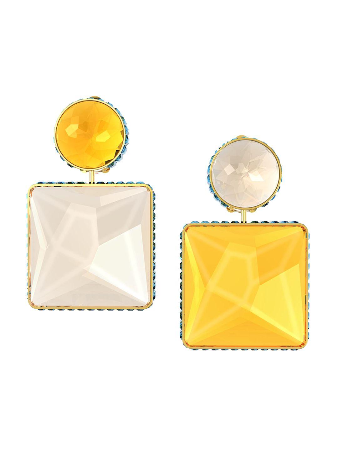 swarovski yellow contemporary drop earrings