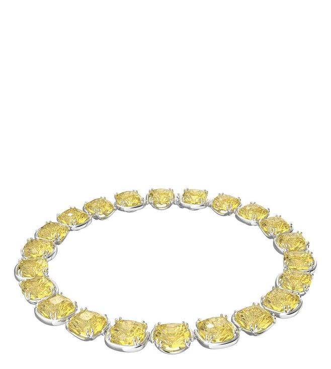 swarovski yellow rhodium plated cushion cut harmonia choker