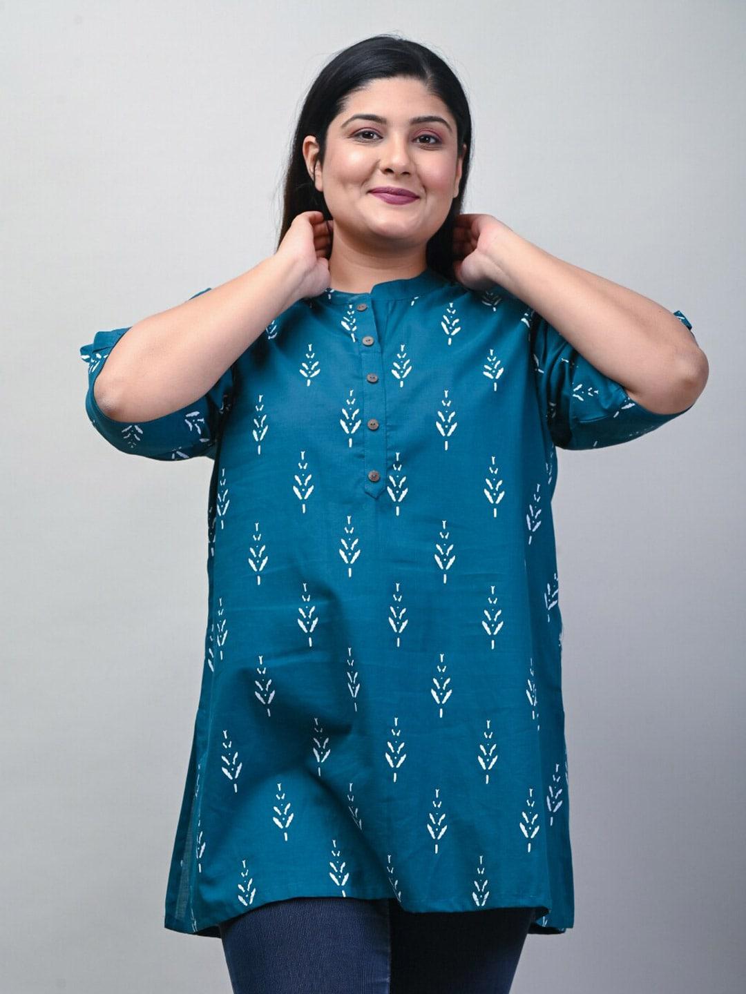 swasti women plus size geometric printed pure cotton kurti