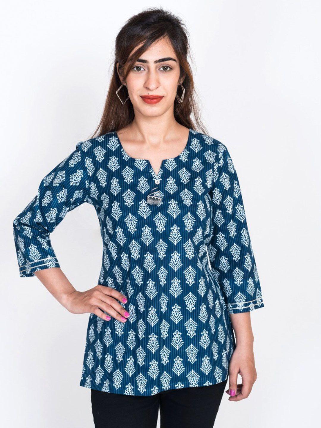 swasti ethnic motifs printed pure cotton kurti