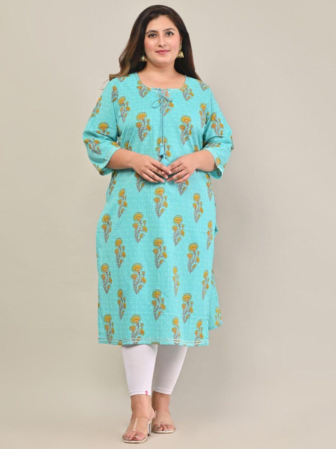 swasti floral printed straight regular cotton kurta