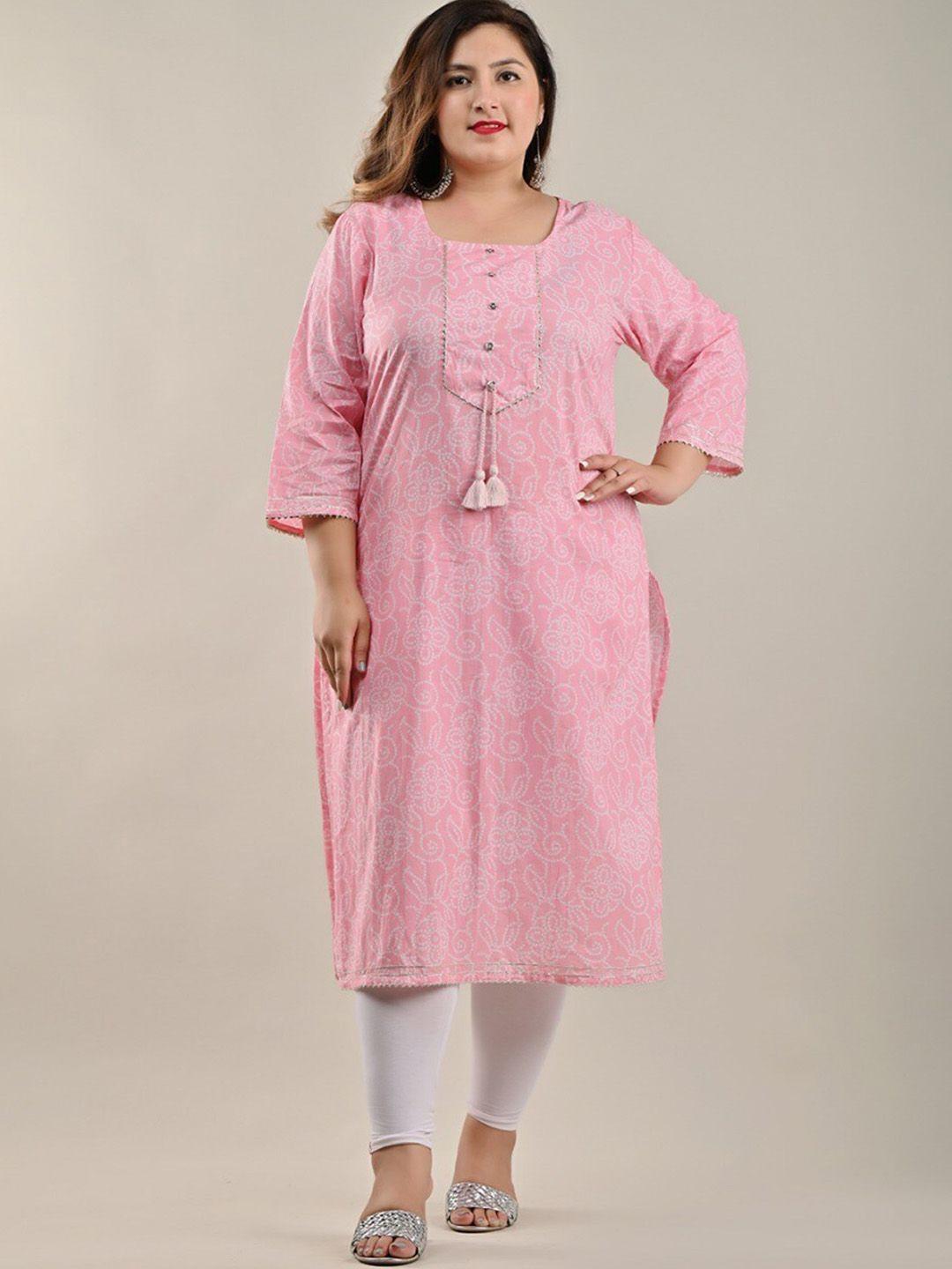 swasti plus size women pink kurta