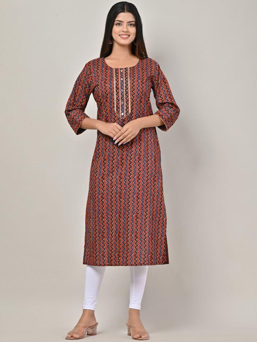 swasti women maroon printed kurta