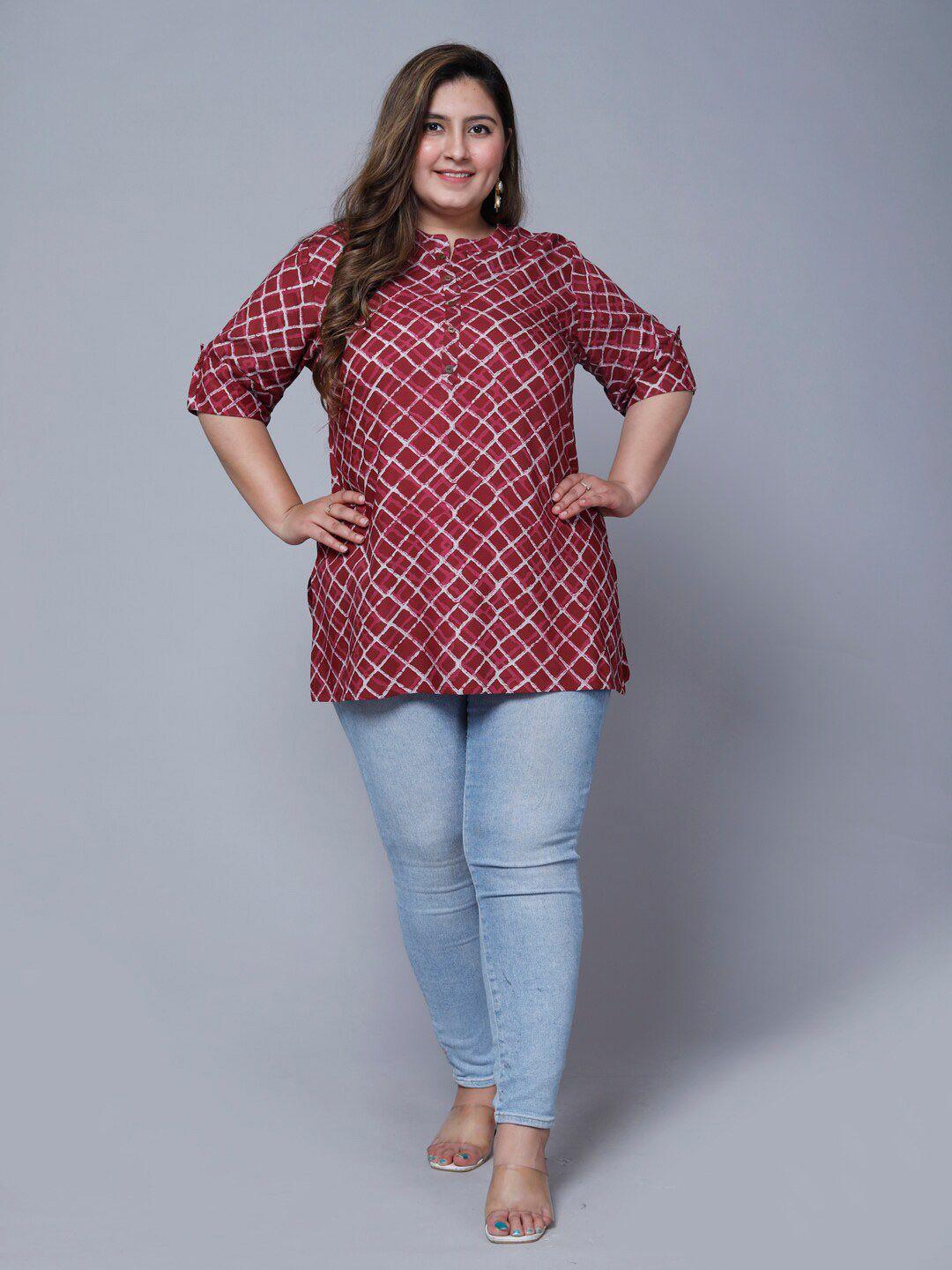 swasti women plus size geometric printed kurti