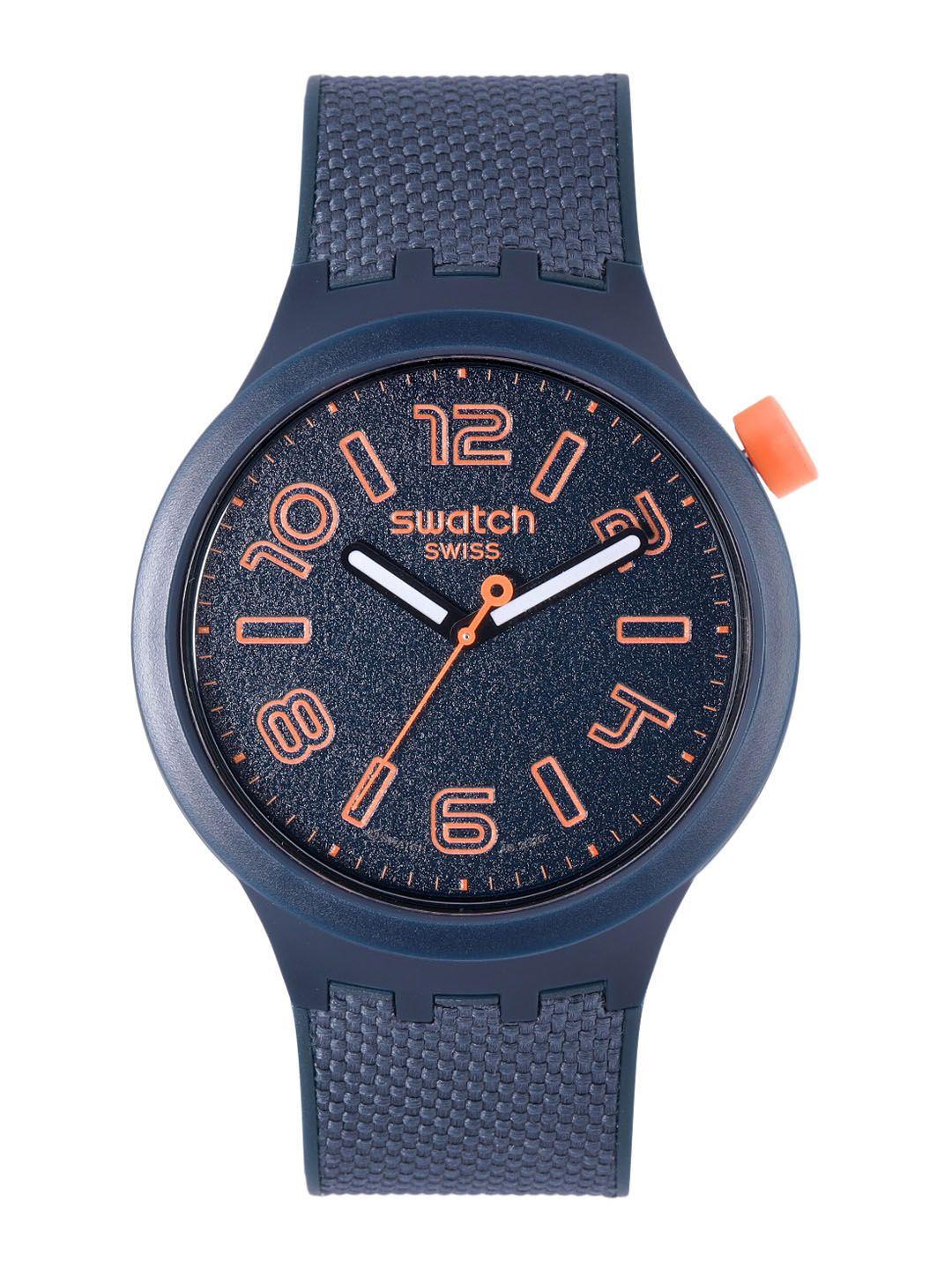 swatch men blue water resistant analogue watch so27n107