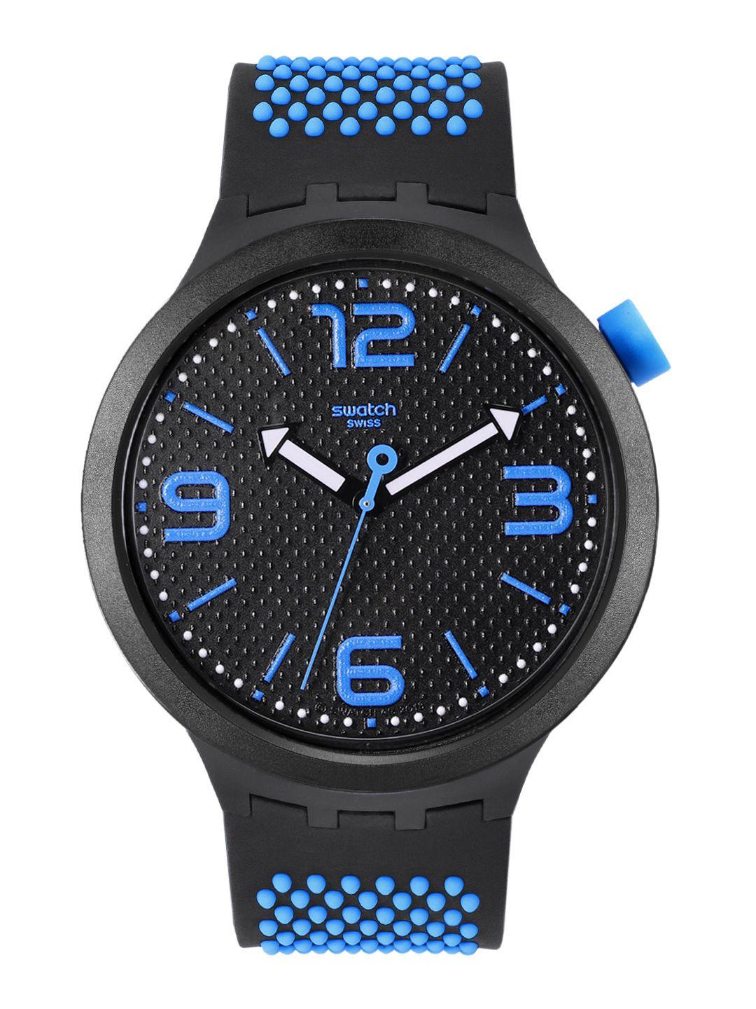 swatch unisex black swiss made analogue watch so27b101