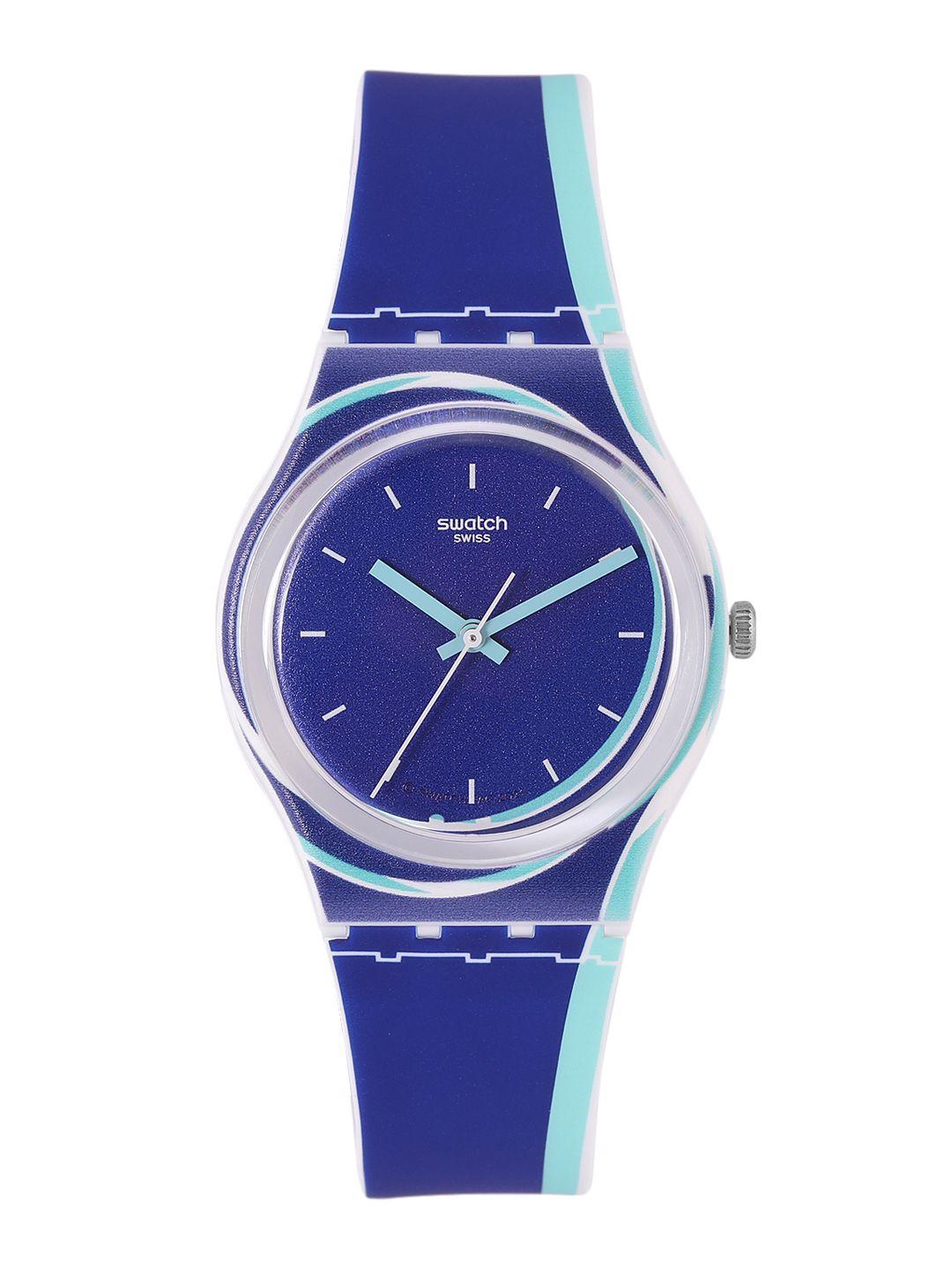 swatch unisex blue swiss made analogue watch gw217