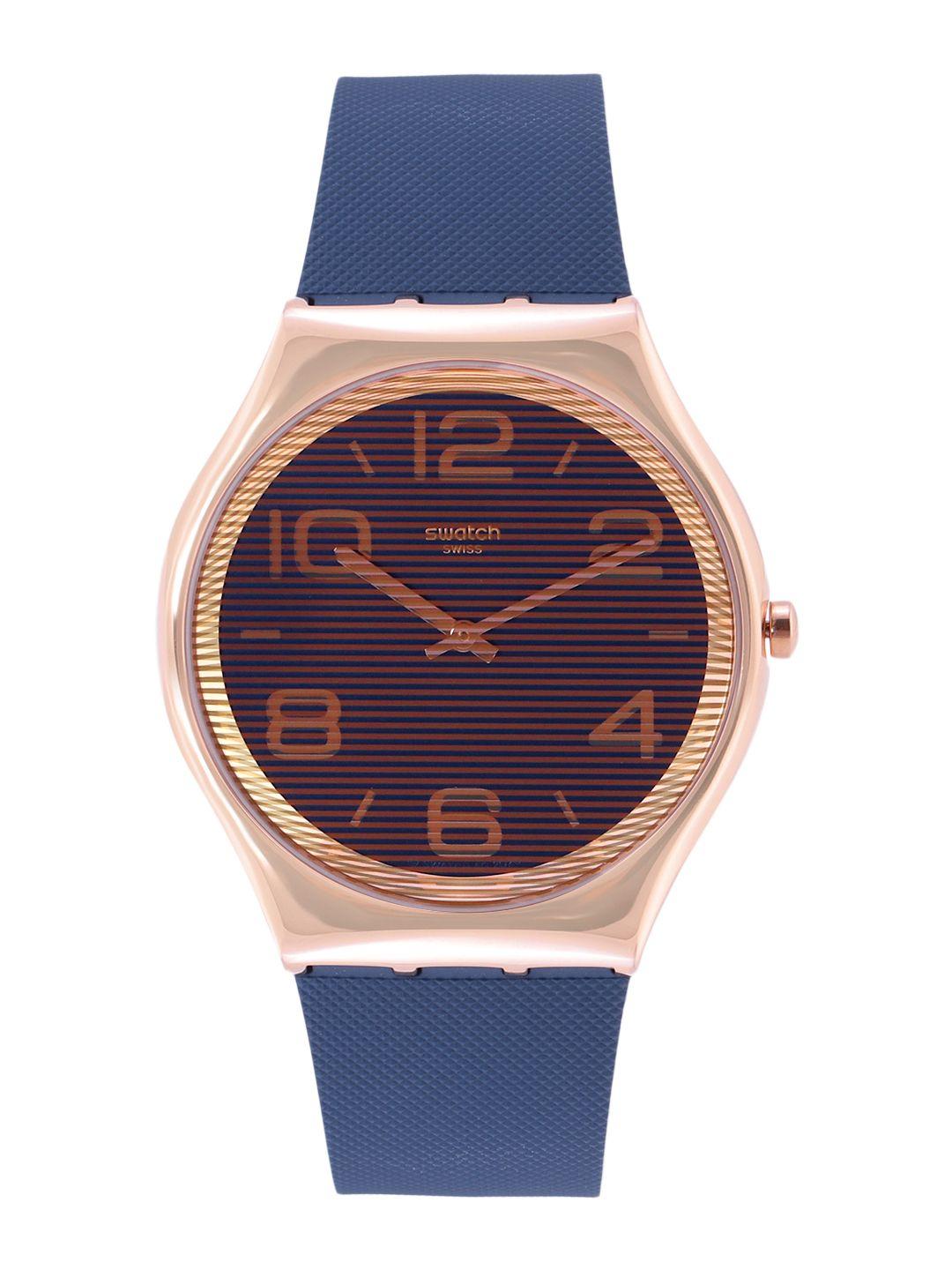 swatch unisex navy blue analogue watch