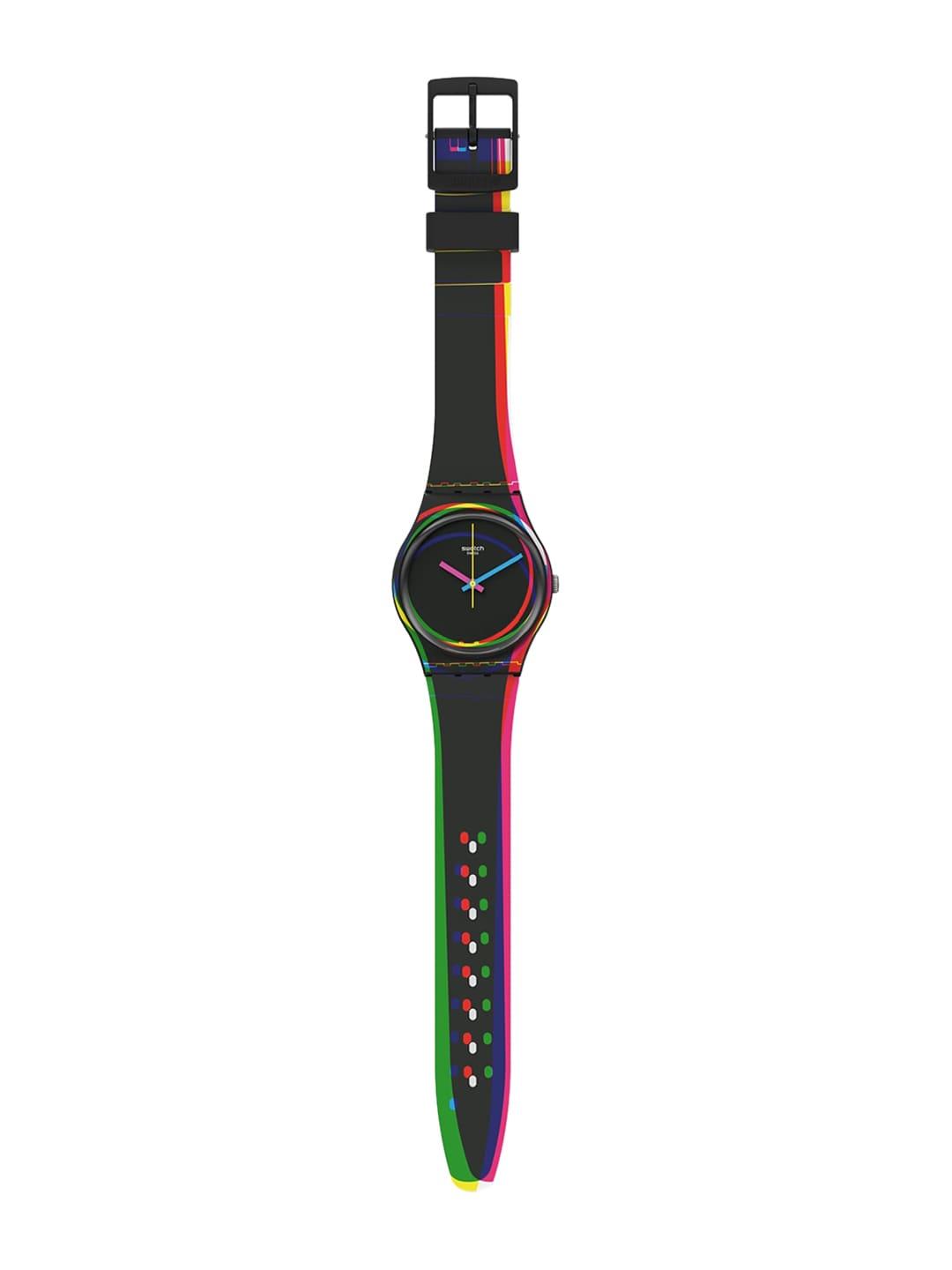 swatch unisex round dial analogue watch gb333