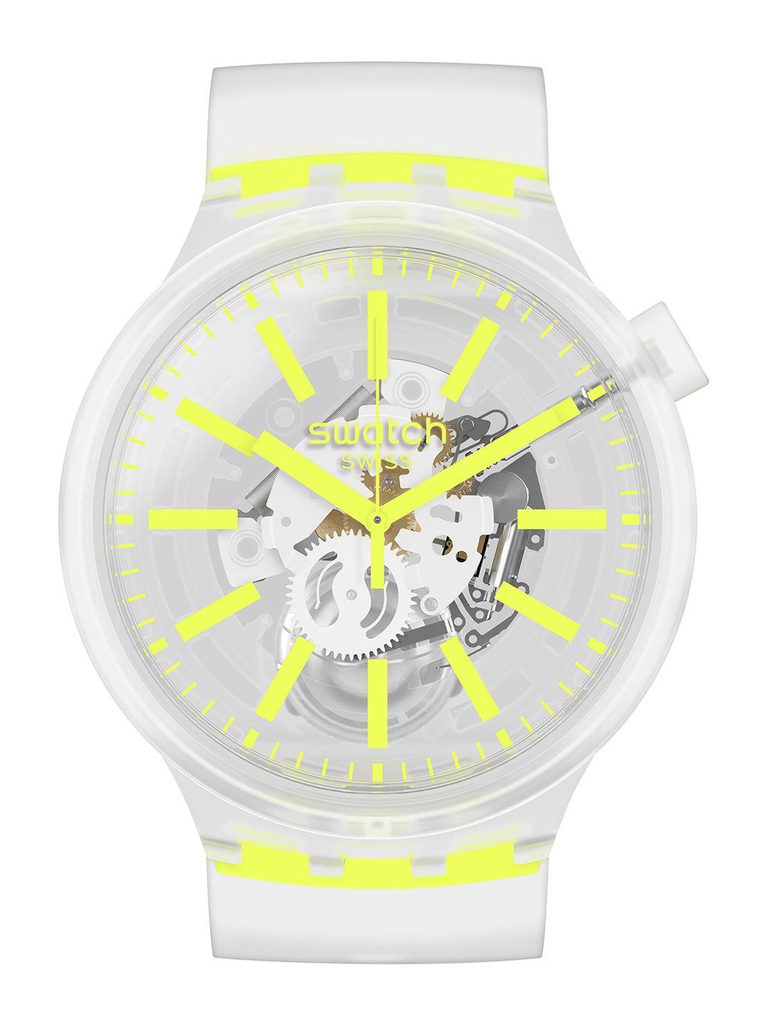 swatch unisex transparent dial & transparant straps analogue watch so27e103