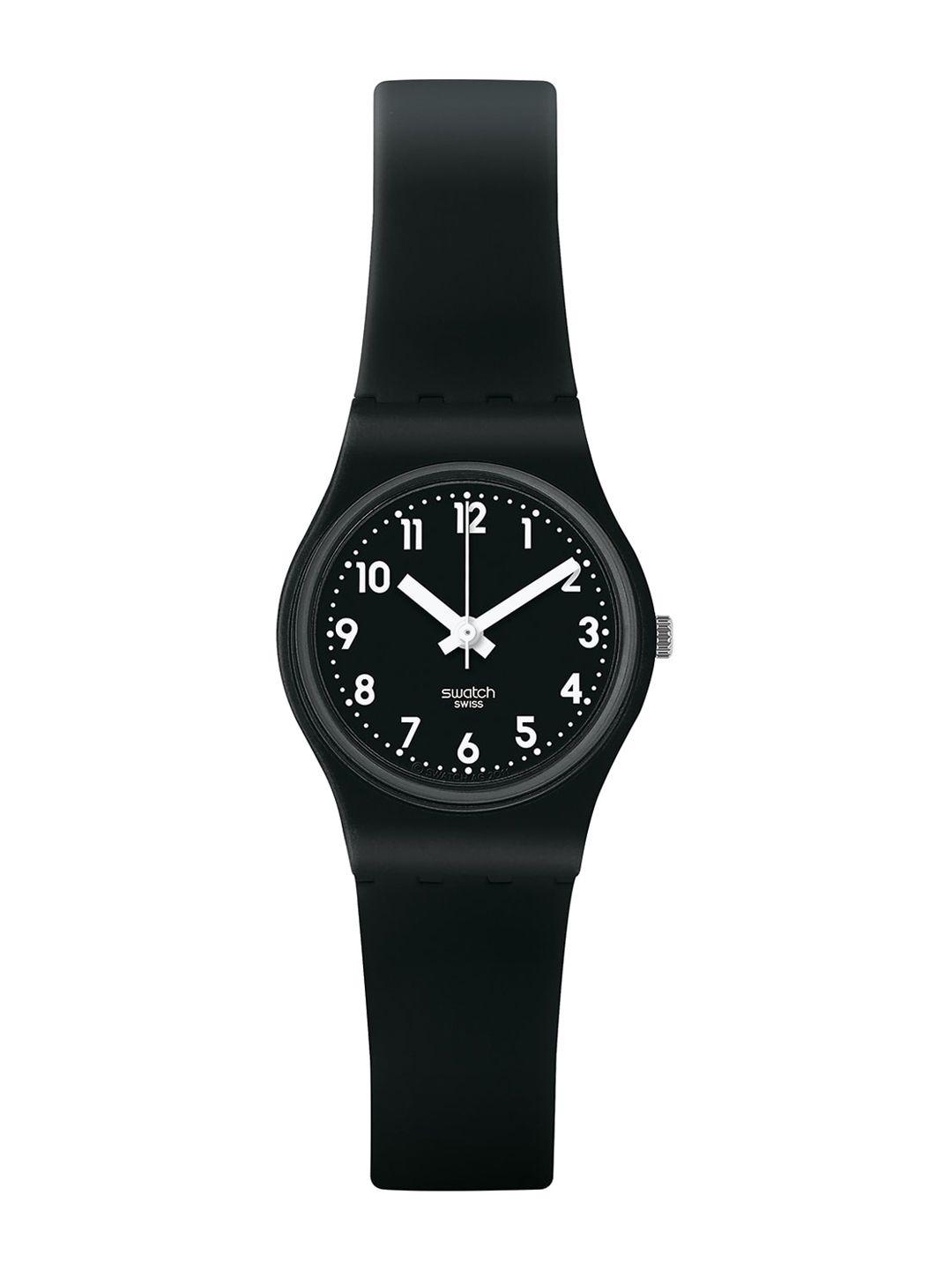 swatch women black dial & black straps analogue watch lb170e