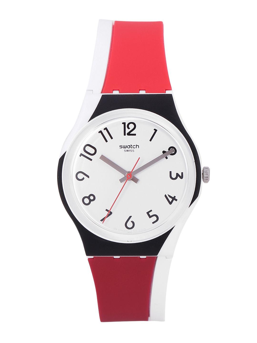swatch bauswatch unisex white water resistant analogue watch gw208