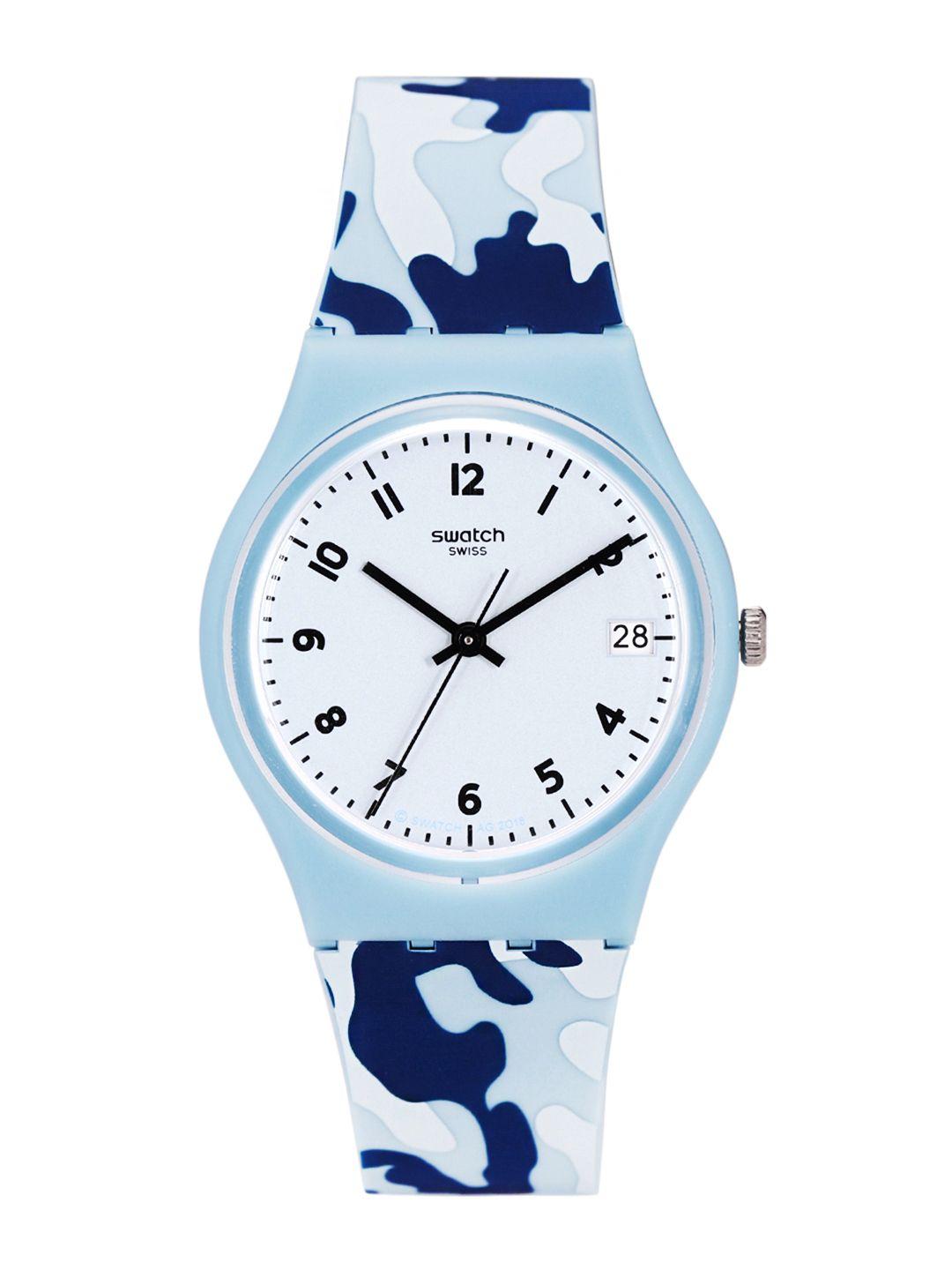 swatch corerefresh unisex blue water resistant analogue watch gs402