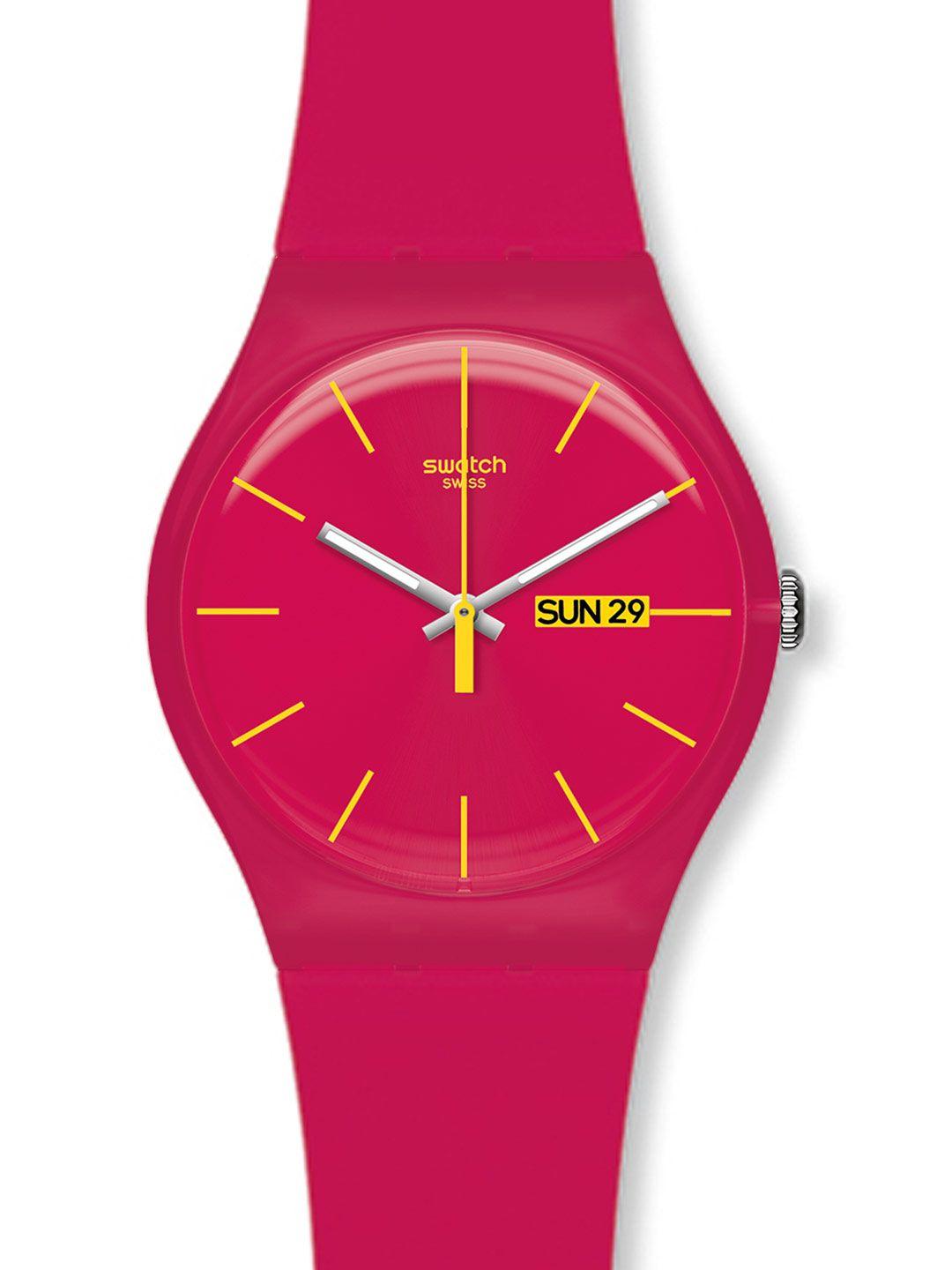swatch unisex dial & bracelet style straps analogue watch suor704