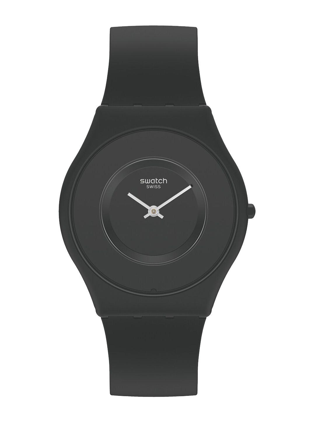 swatch unisex dial & ceramic straps analogue watch ss09b100