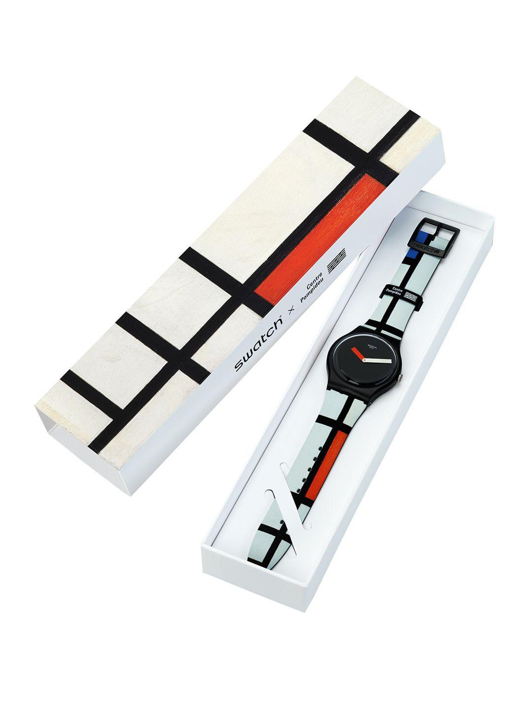 swatch unisex dial & straps analogue watch suoz344