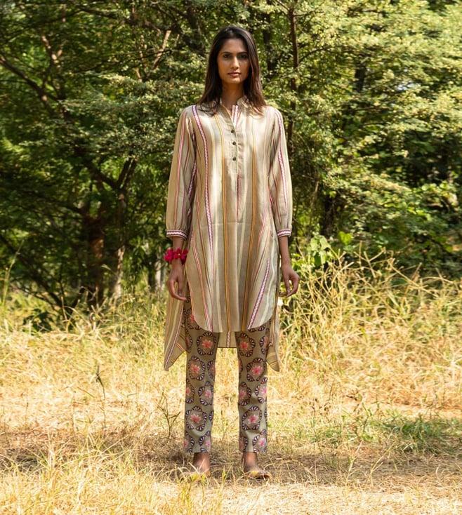 swati vijaivargie kamal stripe beige tunic