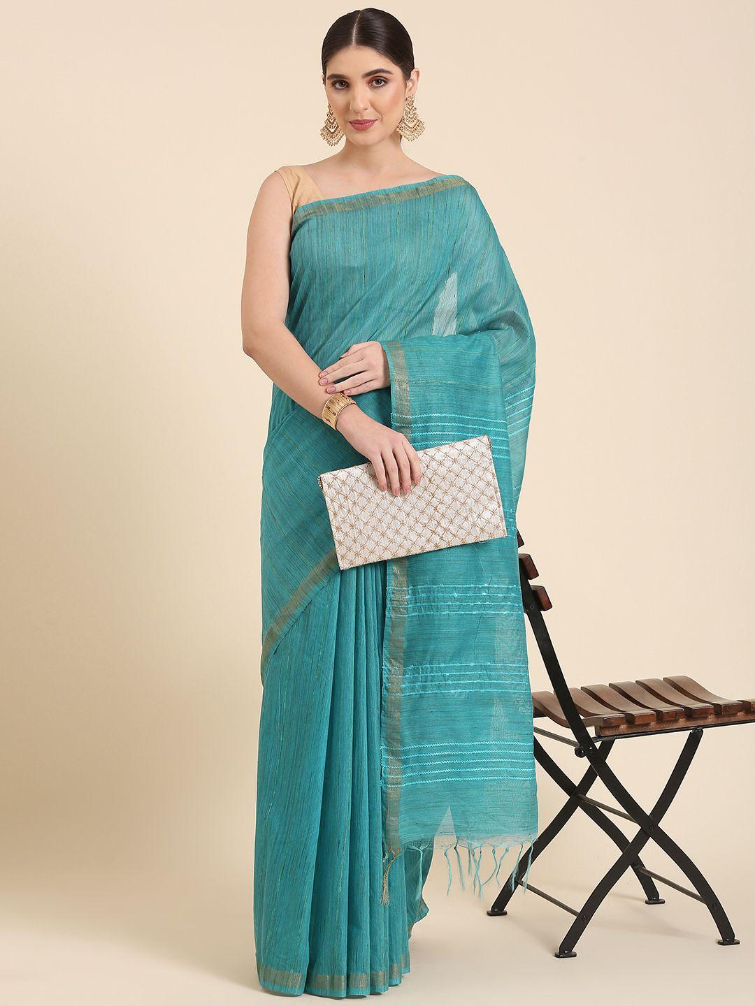 swatika woven design striped bhagalpuri saree