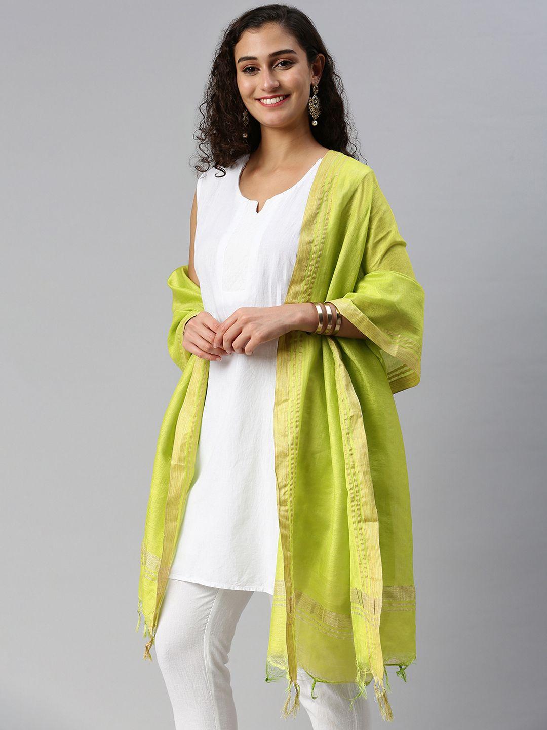 swatika solid tasselled dupatta