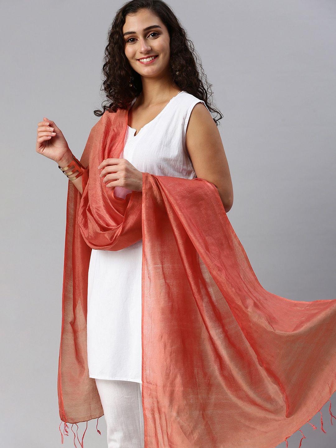 swatika solid tasselled dupatta