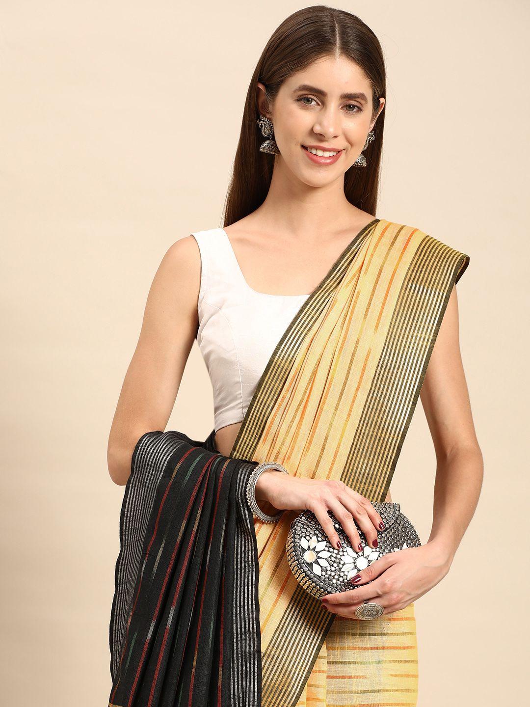 swatika striped zari pure cotton bhagalpuri saree