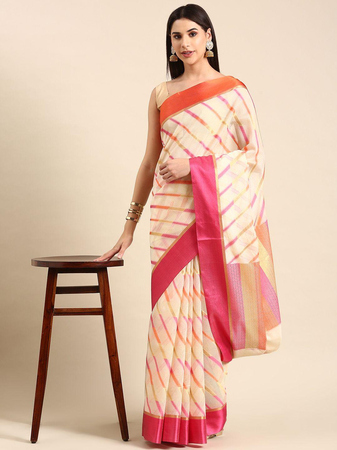 swatika woven design zari silk blend banarasi saree