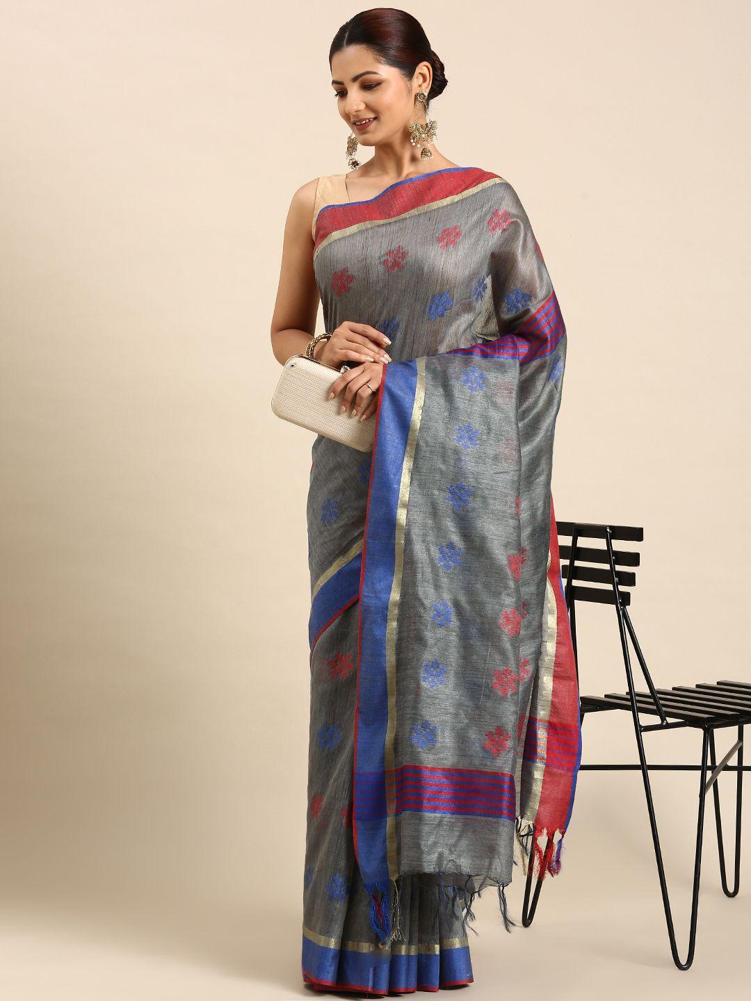 swatika woven design zari silk blend bhagalpuri saree