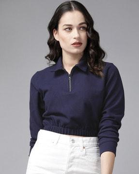 sweatshirt with cuffed sleeves