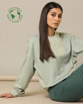 sweatshirt with drop-shoulder sleeves