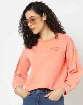 sweatshirt with drop shoulder sleeves