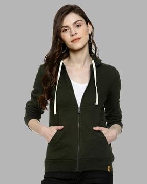 sweatshirt with front zip closure