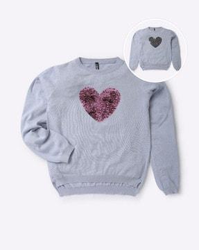 sweatshirt with reversible sequins