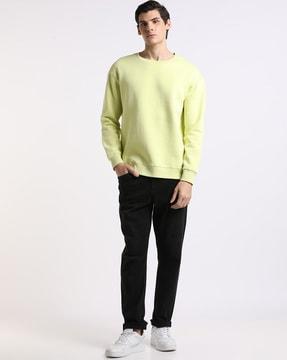 sweatshirt with ribbed crew-neck