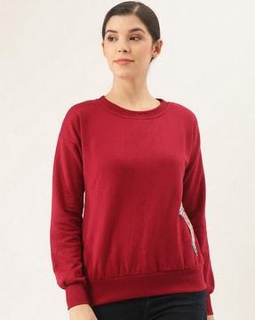 sweatshirt with ribbed hem