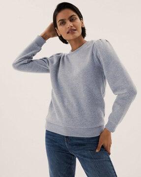 sweatshirt with ribbed hems