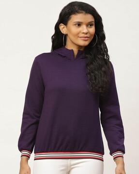 sweatshirt with ribbed hems