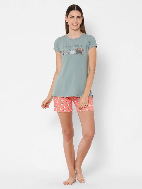 sweet dreams blue haze printed top with shorts