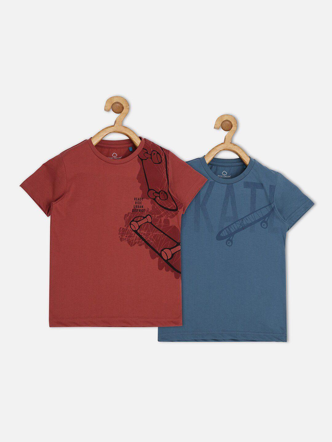sweet dreams boys blue & rust pack of 2 t-shirts