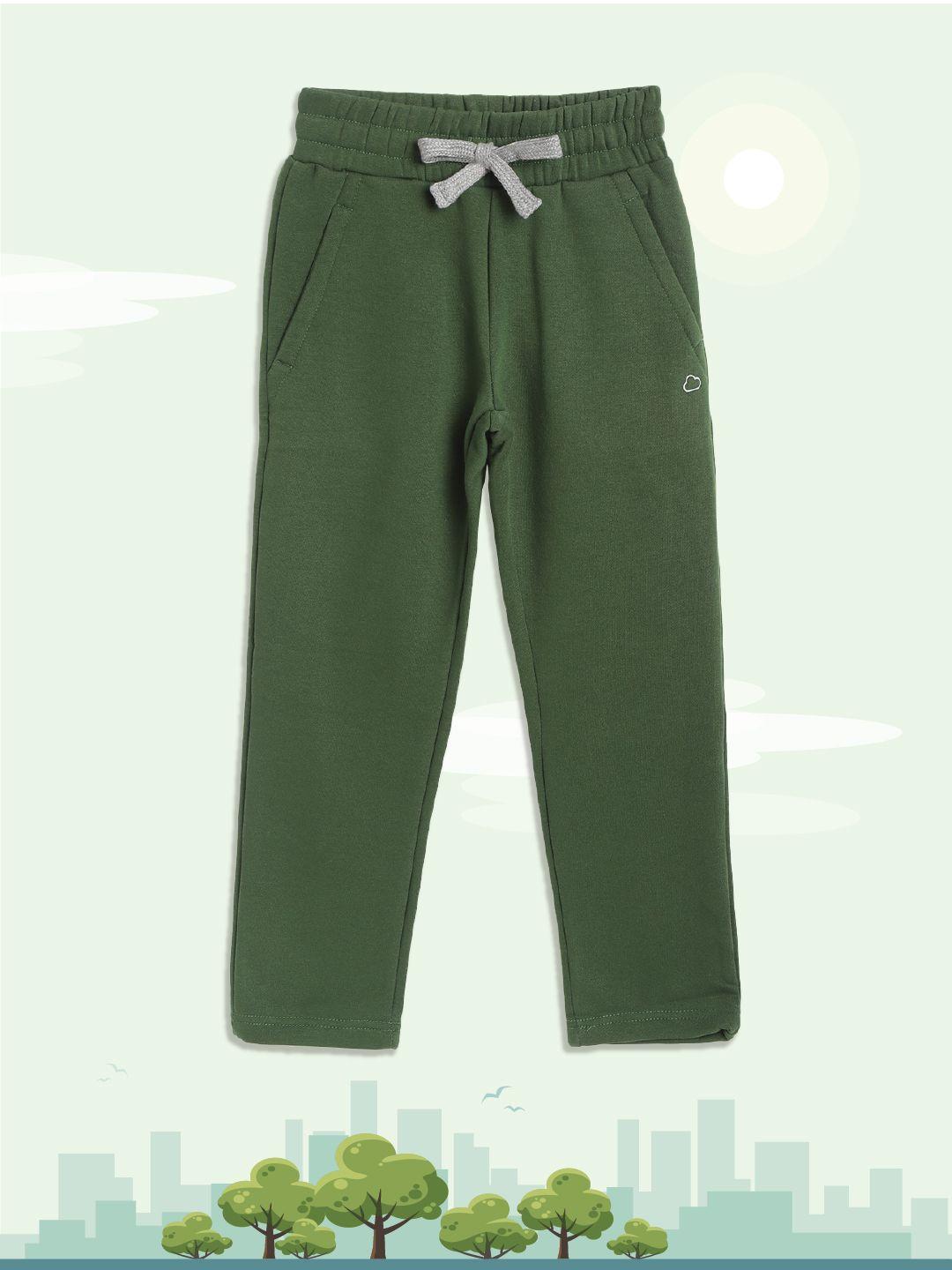 sweet dreams boys solid olive green solid track pants