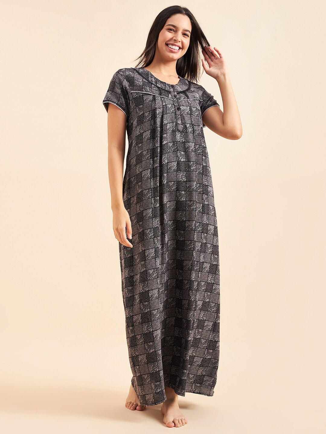 sweet dreams checked cotton maxi nightdress