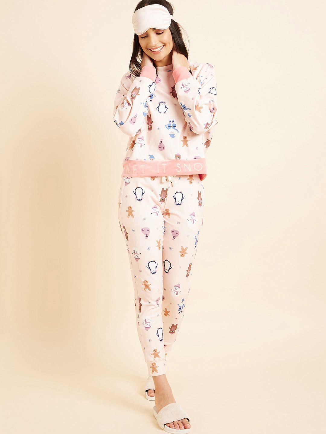 sweet dreams conversational printed night suit