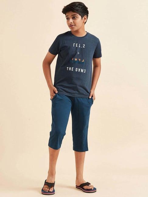 sweet-dreams-kids-navy-cotton-printed-t-shirt-set