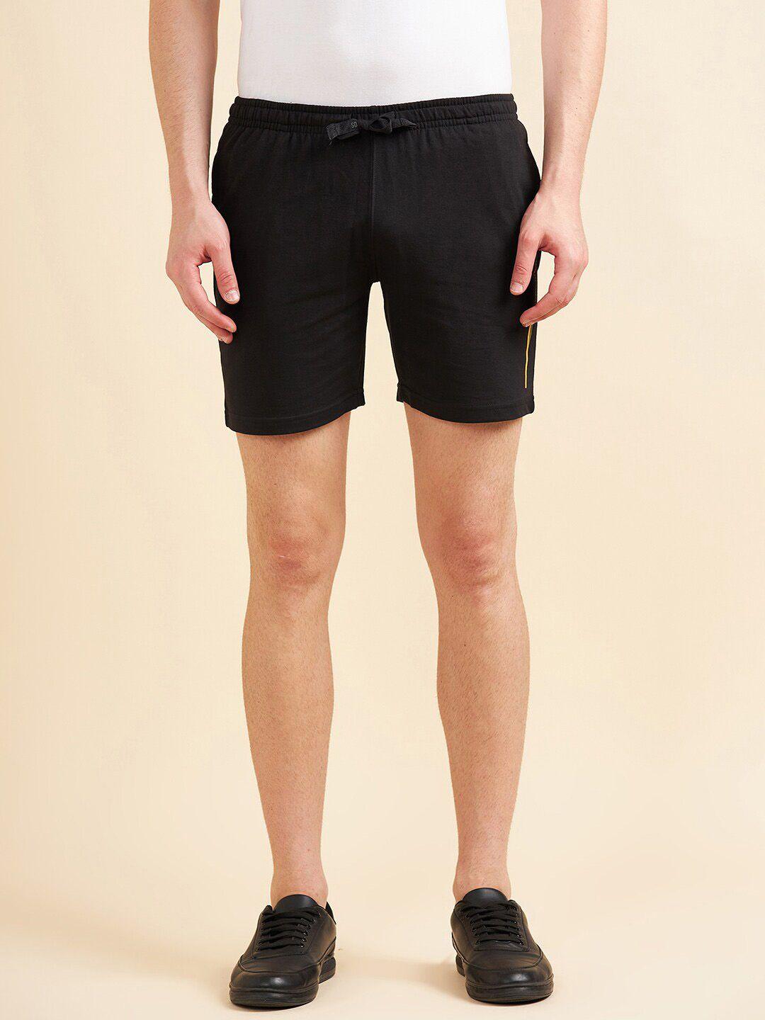 sweet dreams men black mid-rise regular shorts