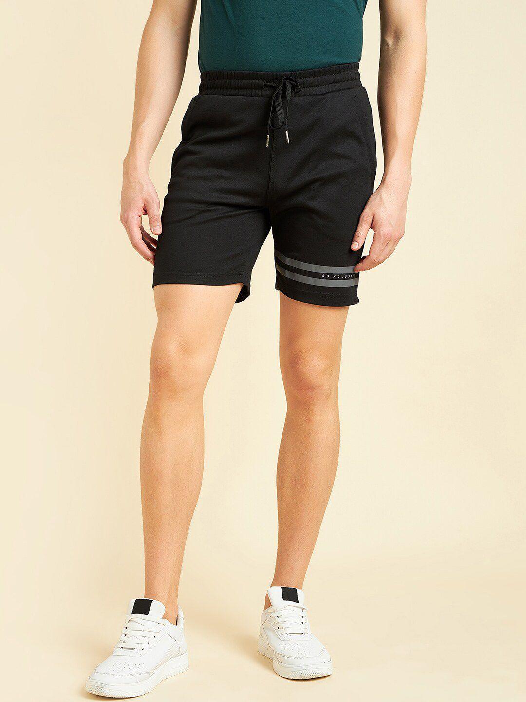 sweet dreams men black mid-rise shorts