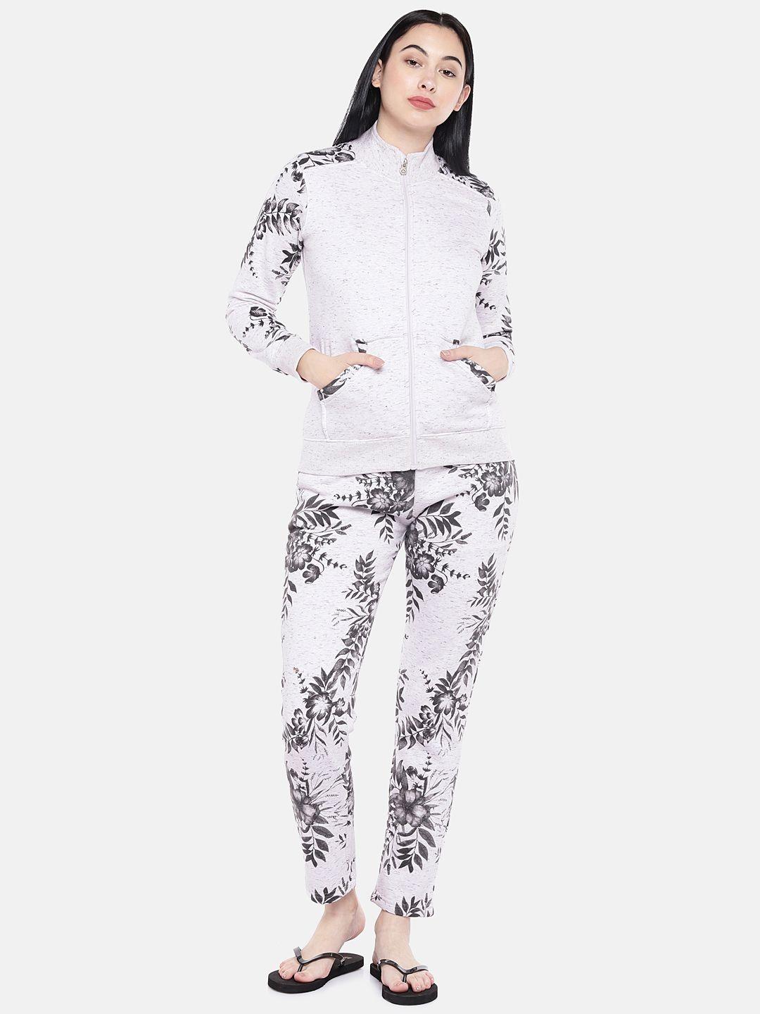 sweet dreams women cream-coloured & grey printed night suit 8905017290906