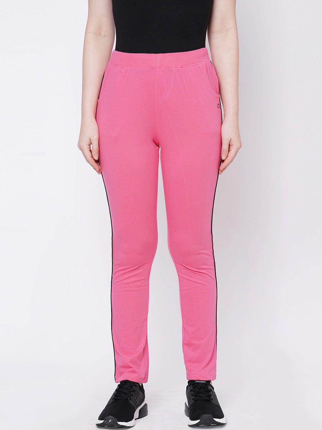 sweet dreams women pink solid cotton track pants
