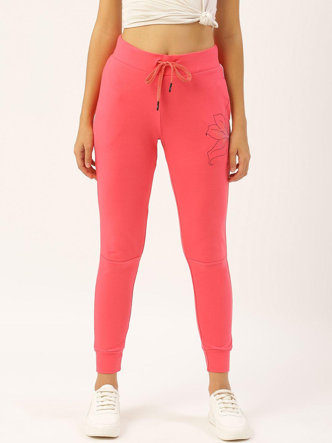 sweet dreams women pink solid cropped joggers