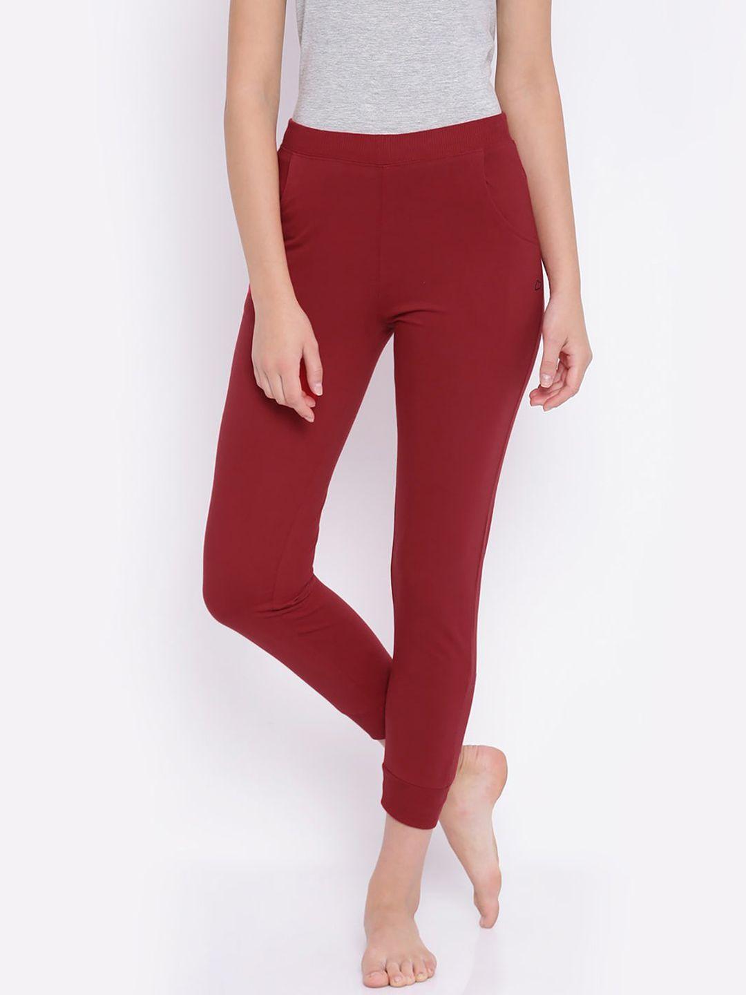 sweet dreams women red solid cotton joggers