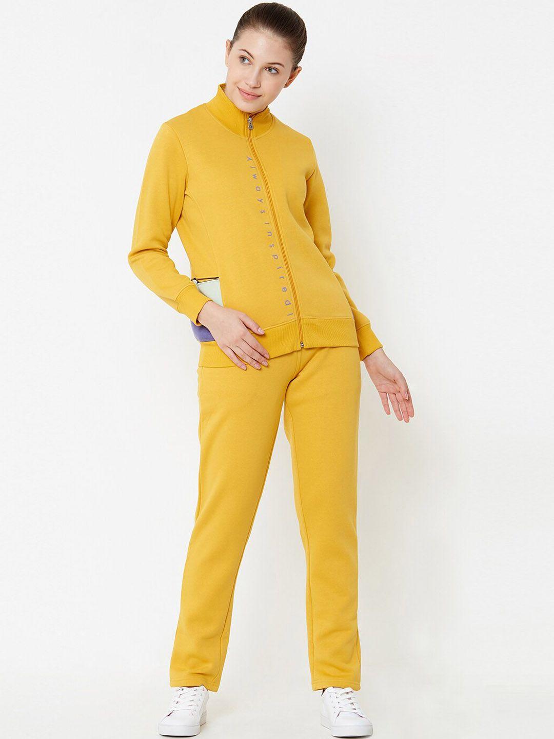 sweet dreams women yellow solid tracksuit